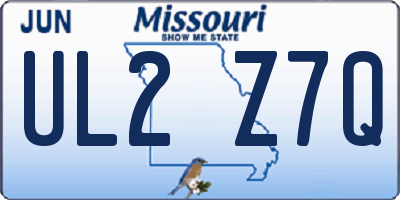 MO license plate UL2Z7Q