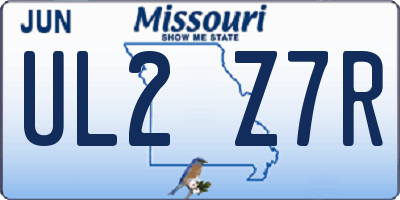 MO license plate UL2Z7R