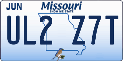 MO license plate UL2Z7T
