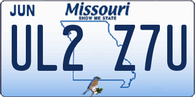 MO license plate UL2Z7U