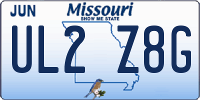 MO license plate UL2Z8G