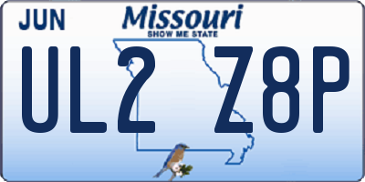 MO license plate UL2Z8P