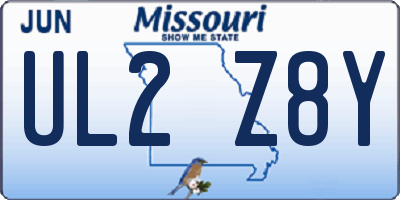 MO license plate UL2Z8Y