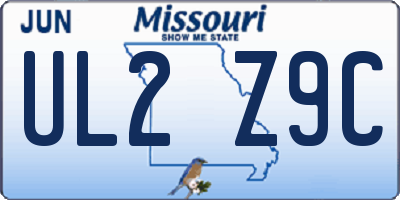 MO license plate UL2Z9C