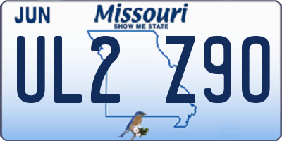 MO license plate UL2Z9O