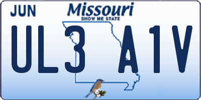 MO license plate UL3A1V