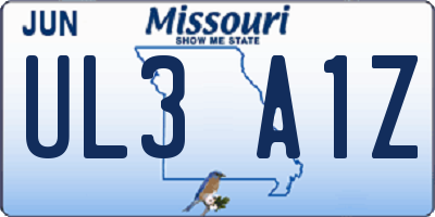 MO license plate UL3A1Z
