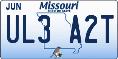 MO license plate UL3A2T