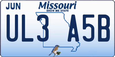 MO license plate UL3A5B