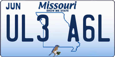 MO license plate UL3A6L