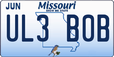 MO license plate UL3B0B
