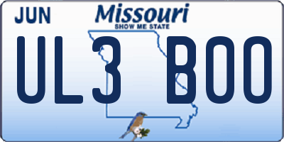 MO license plate UL3B0O
