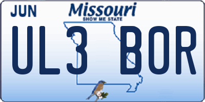 MO license plate UL3B0R