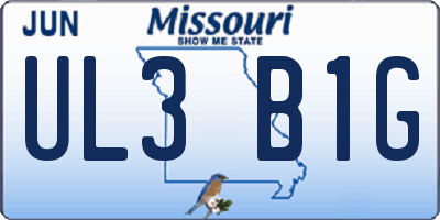 MO license plate UL3B1G