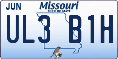 MO license plate UL3B1H