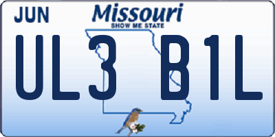 MO license plate UL3B1L