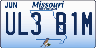 MO license plate UL3B1M