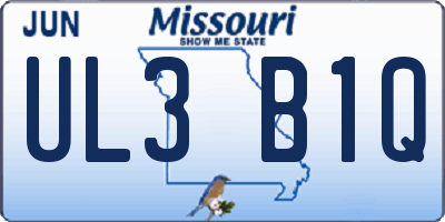 MO license plate UL3B1Q