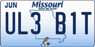 MO license plate UL3B1T