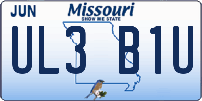 MO license plate UL3B1U