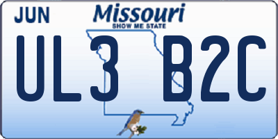 MO license plate UL3B2C
