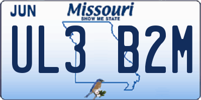 MO license plate UL3B2M