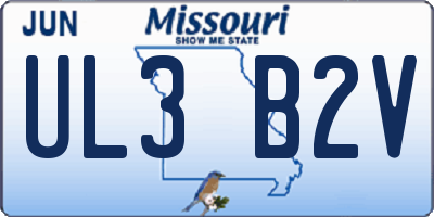 MO license plate UL3B2V