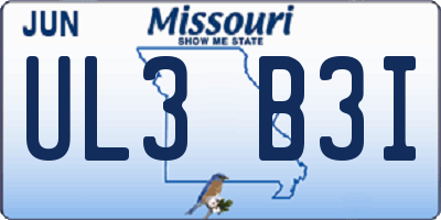 MO license plate UL3B3I