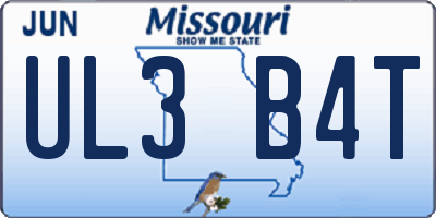 MO license plate UL3B4T