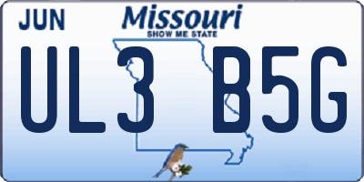 MO license plate UL3B5G