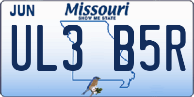 MO license plate UL3B5R