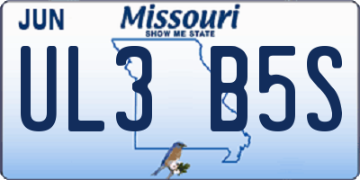 MO license plate UL3B5S