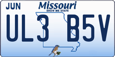 MO license plate UL3B5V