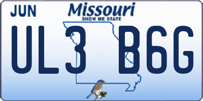 MO license plate UL3B6G