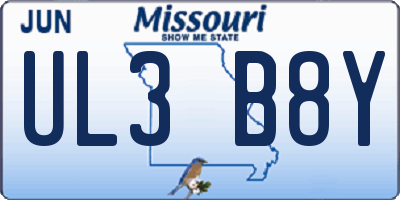 MO license plate UL3B8Y
