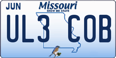MO license plate UL3C0B