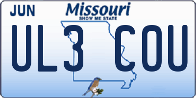 MO license plate UL3C0U