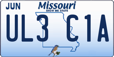 MO license plate UL3C1A