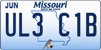 MO license plate UL3C1B
