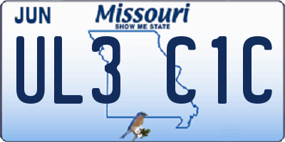 MO license plate UL3C1C