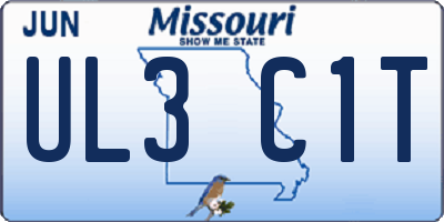 MO license plate UL3C1T