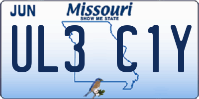 MO license plate UL3C1Y