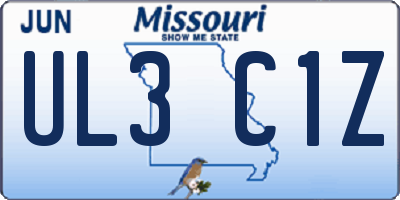 MO license plate UL3C1Z
