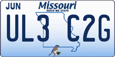 MO license plate UL3C2G