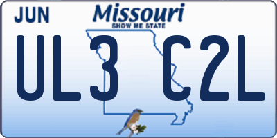 MO license plate UL3C2L