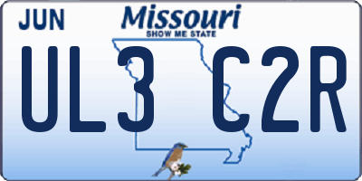 MO license plate UL3C2R
