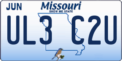 MO license plate UL3C2U