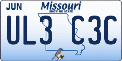 MO license plate UL3C3C