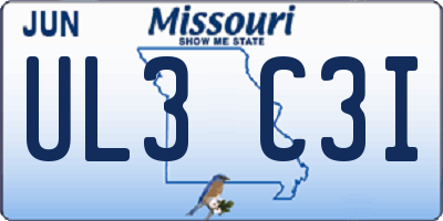 MO license plate UL3C3I