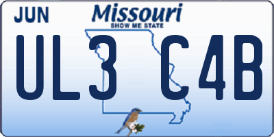 MO license plate UL3C4B